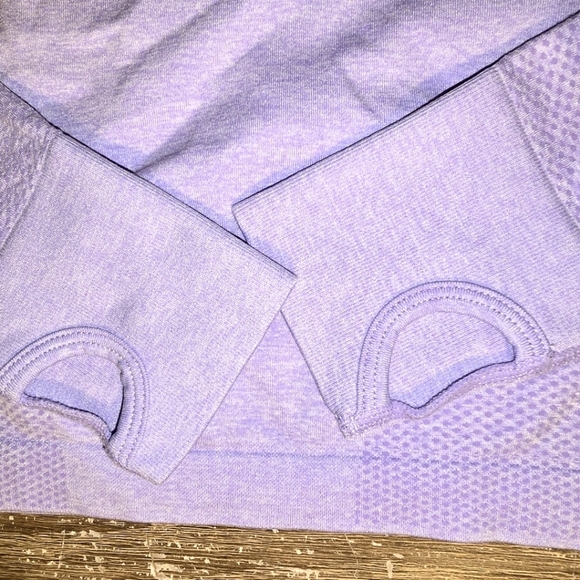 Gymshark Dry Lavender Longsleeve Crop Top Gym Workout Activewear Women's M - Picture 4 of 6